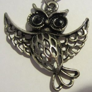 Vintage owl necklace with GF chain